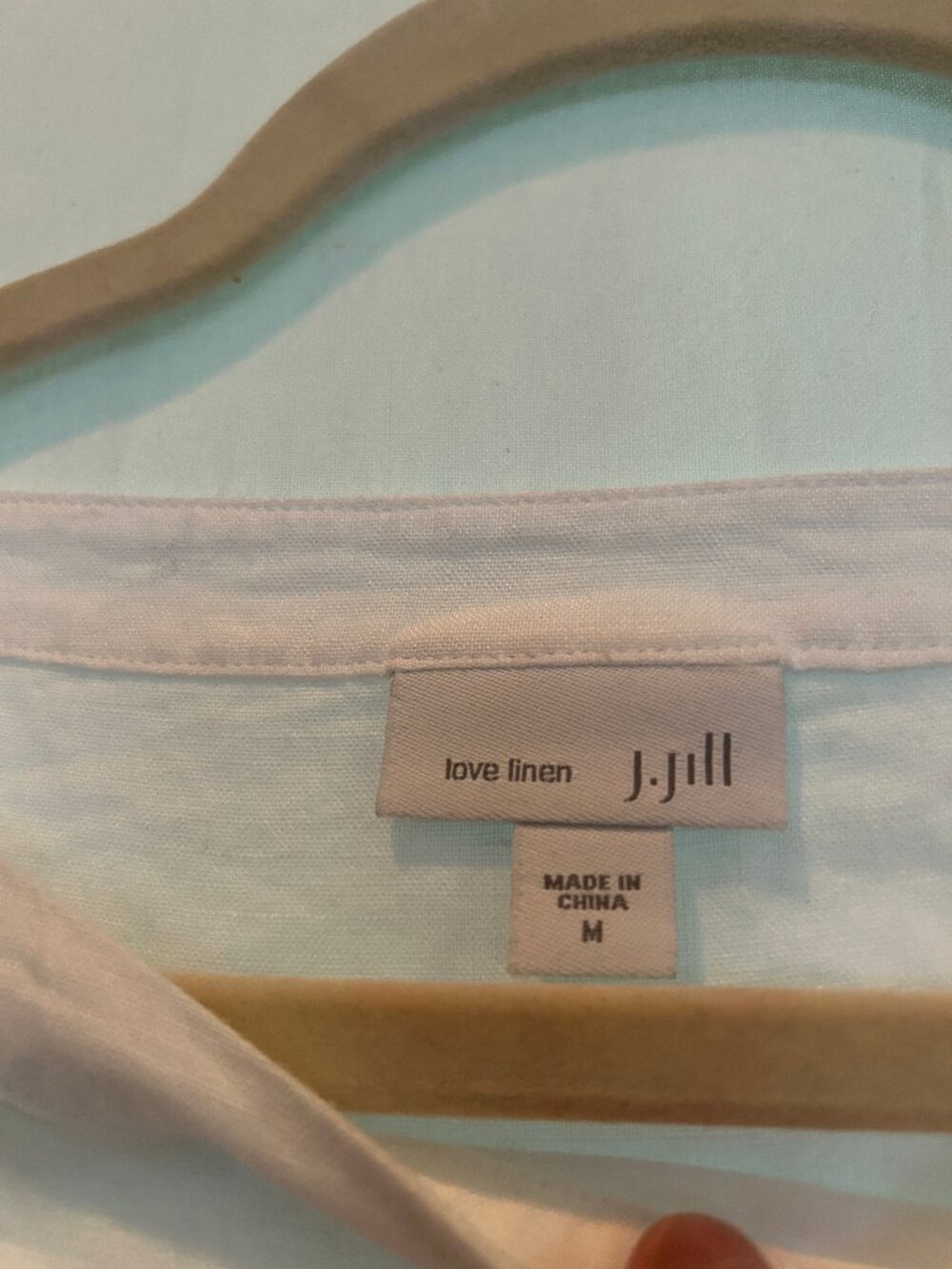 J. Jill Love Linen Colorblock tunic top - blue and white Size M - Picture 3 of 4